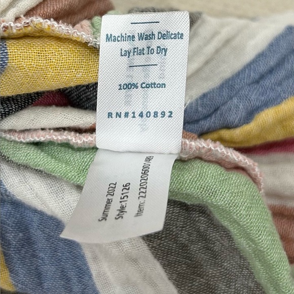 Marine Layer mini dress off the shoulder multi colored stripes size medium - Picture 7 of 7